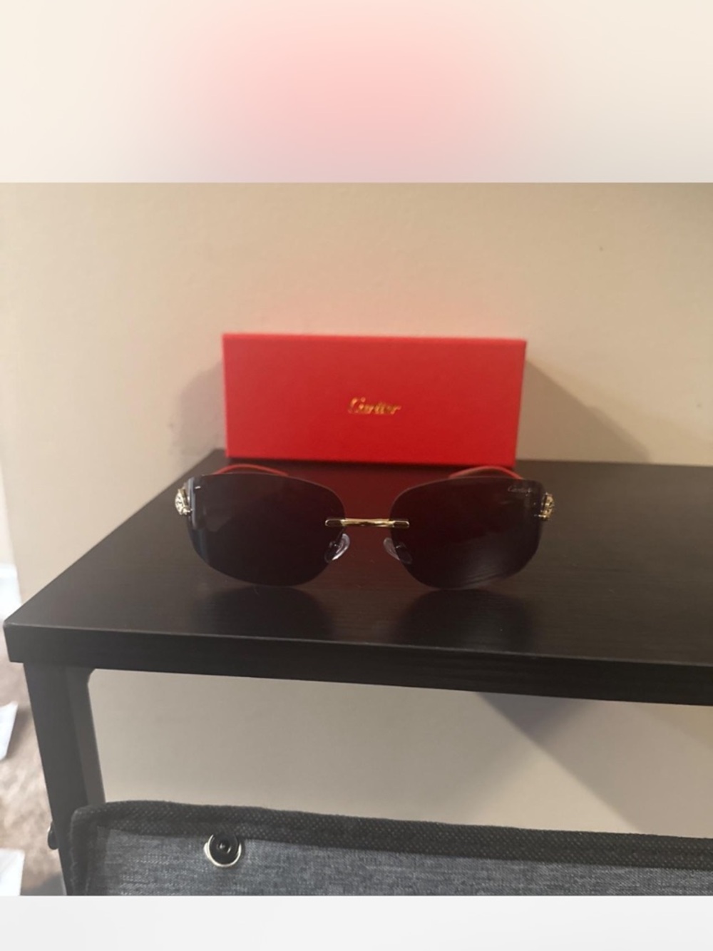 Cartier Gold Frame Sunglasses with Dark Gradient Lenses - Picture 2 of 3